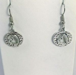 Handmade Ornate Circle Heart Earrings
